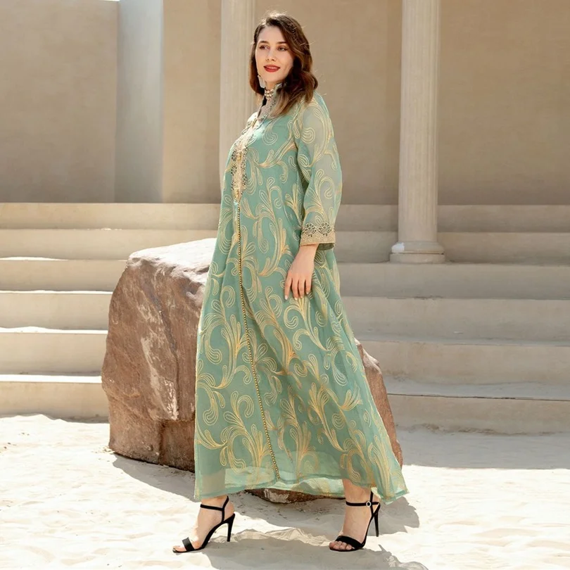 

Morocco Ethnic Long Robe Women Embroidery Muslim Dubai Party Abaya Kaftan Turkish Casual Dress Fashion Vestidos Modesty Clothing