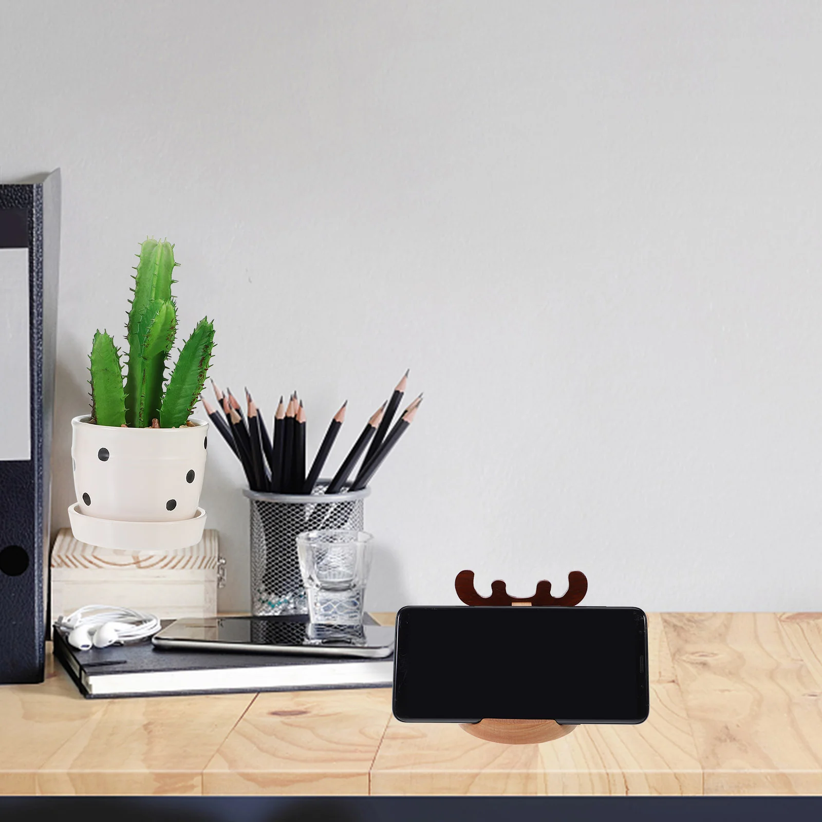 

Stand Holder Bracket Cell Wooden Tablet Cellphone Rack Cat Desktop Mobile Desk Deer Cute Animal Wood Shape Universal Models