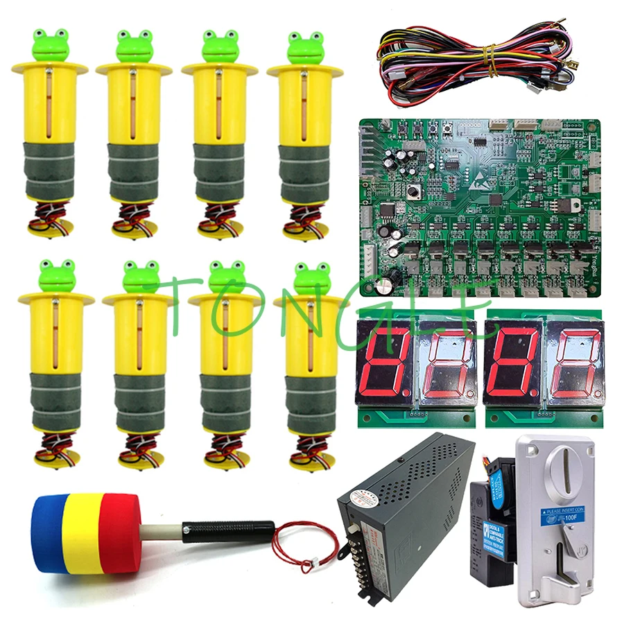 Arcade Children Game Diy Kit Hitting Frog Gopher Games Motherboard Wire Harness Display Hammer Heads Parts LED Light Ring