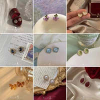 925 fashion pearl stud earrings womens senior stud earrings retro stud earrings ladies jewelry accessories party jewelry
