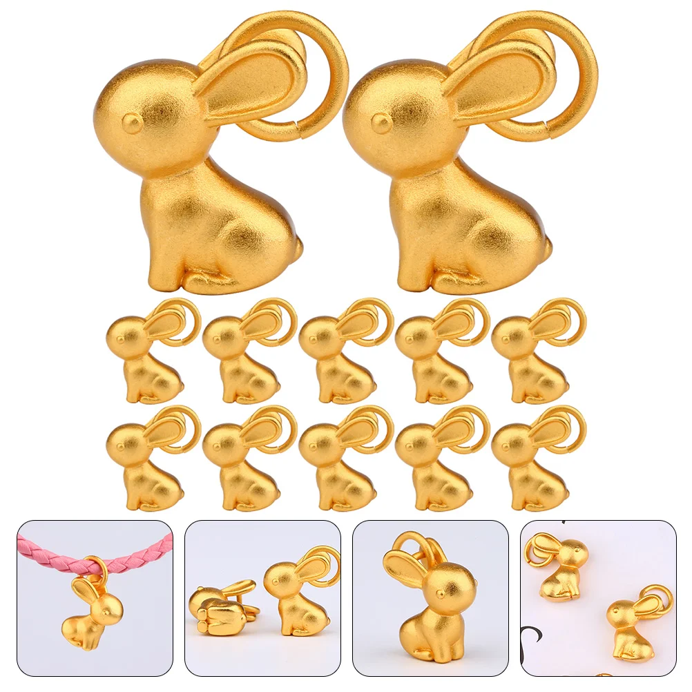 

12pcs Golden Metal Bracelet Bunny Charms DIY Bracelet Charm Alloy Jewelry Pendant Jewelry DIY Accessory Rabbit Bracelet Charms