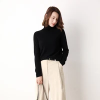 new 100 pure wool ladies pile collar loose fashion all match sweater loose and comfortable high end knitted cashmere top