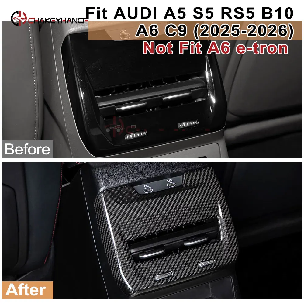 Фото Для Audi A5 S5 RS5 B10 A6 C9 (не подходит для A6 e-tron) — накладка на задний воздуховод из углеродного волокна, 2025-2026 гг., для модификации интерьера автомобиля №2