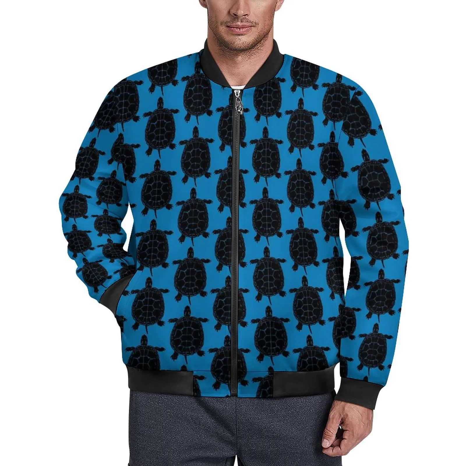 

Turtles Print Jackets Cute Animal Zipper Autumn Coats Men Cool Casual Jacket Design Outerwear Oversize Windbreak Birthday Gift