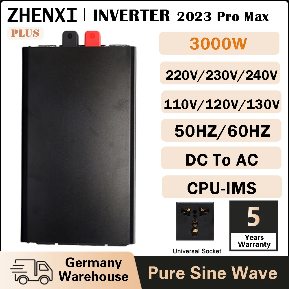 

ZHENXI 3000W 2000W DC 12V 24V 48V To AC 220V Power Inverter Portable Power Bank Converter Solar Car Inverter Transformer