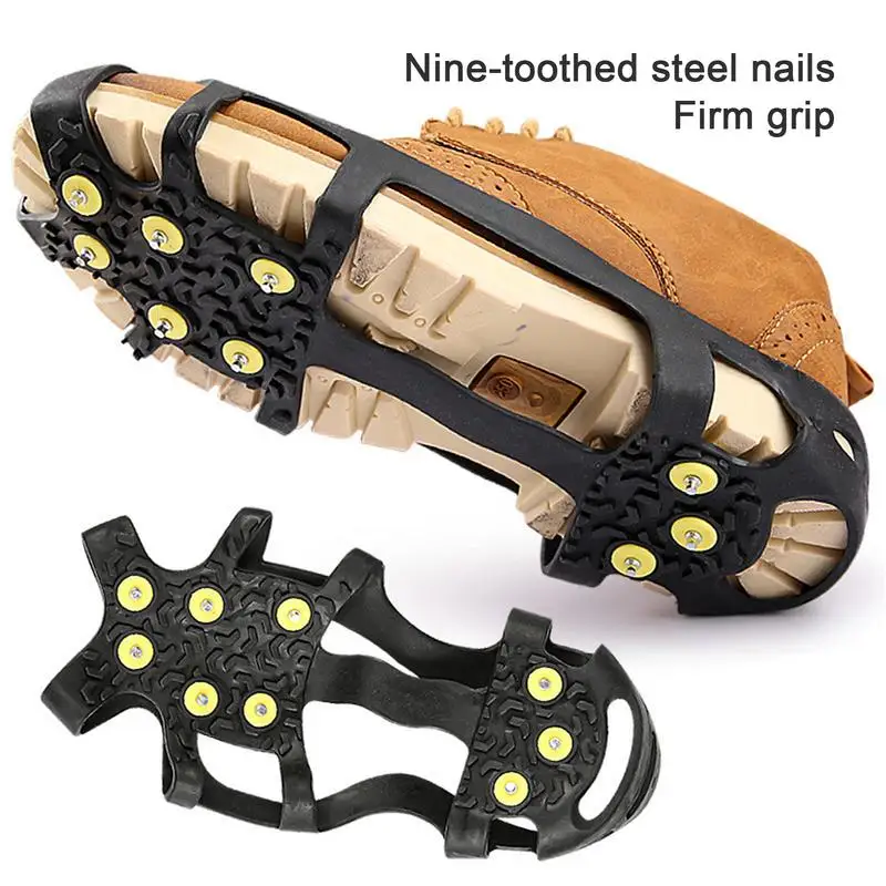 Ледяные шипы для обуви кошки льда и снега с 9 зубьями легкие захваты уличного