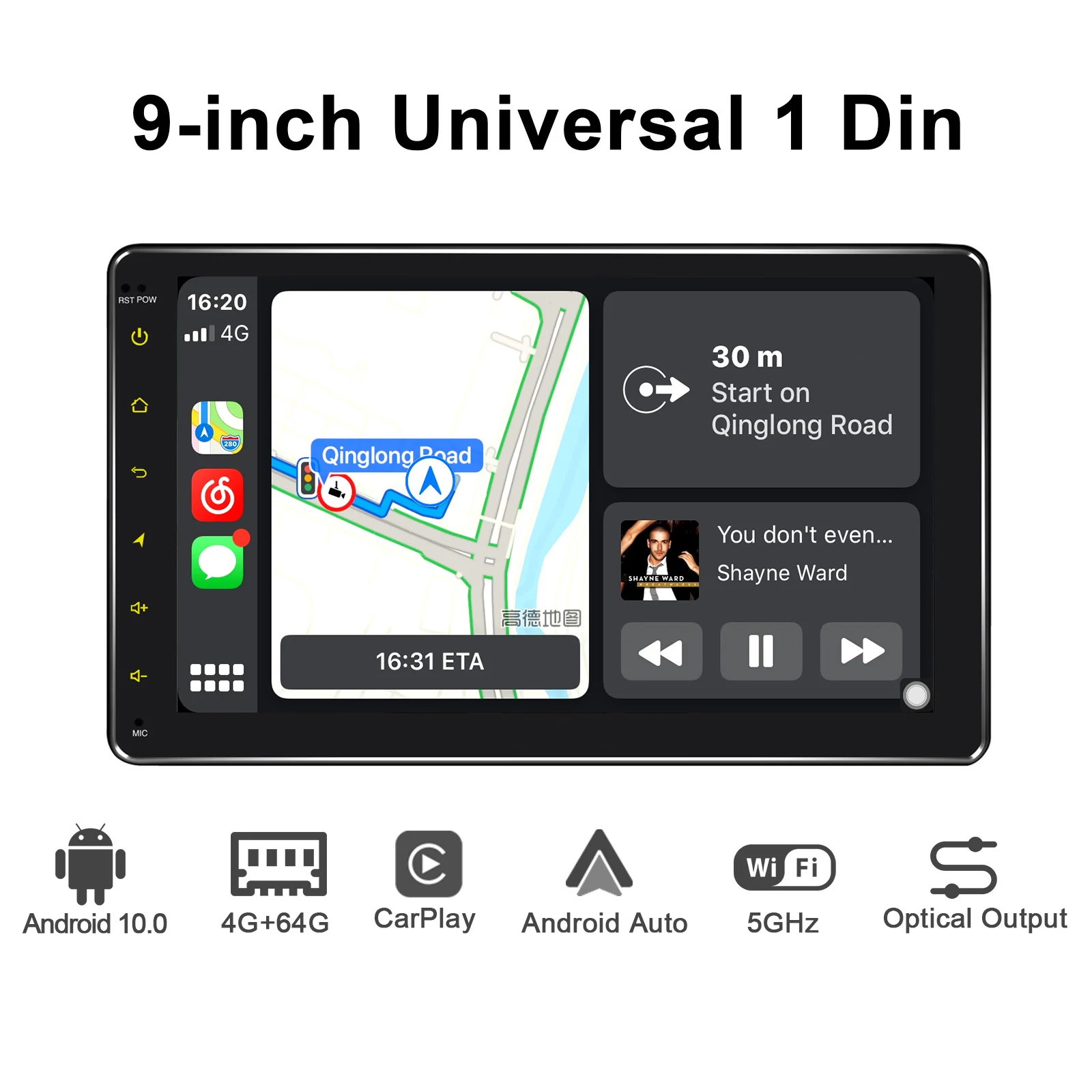 Автомобильная магнитола JOYING Android 10 0 1 Din 7/8/9 дюймов стерео головное устройство 4 Гб