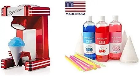 

Retro Single Snow Cone Maker with Snow Cone Syrup Party Kit