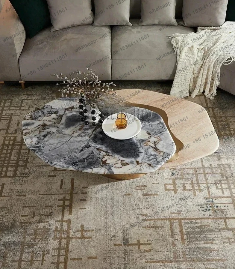 Фото Maat Gema케이 Güven Marmeren Woonkamer Speembali Gevormde Roestvrij Staal Italiaanse Licht Luxe №4