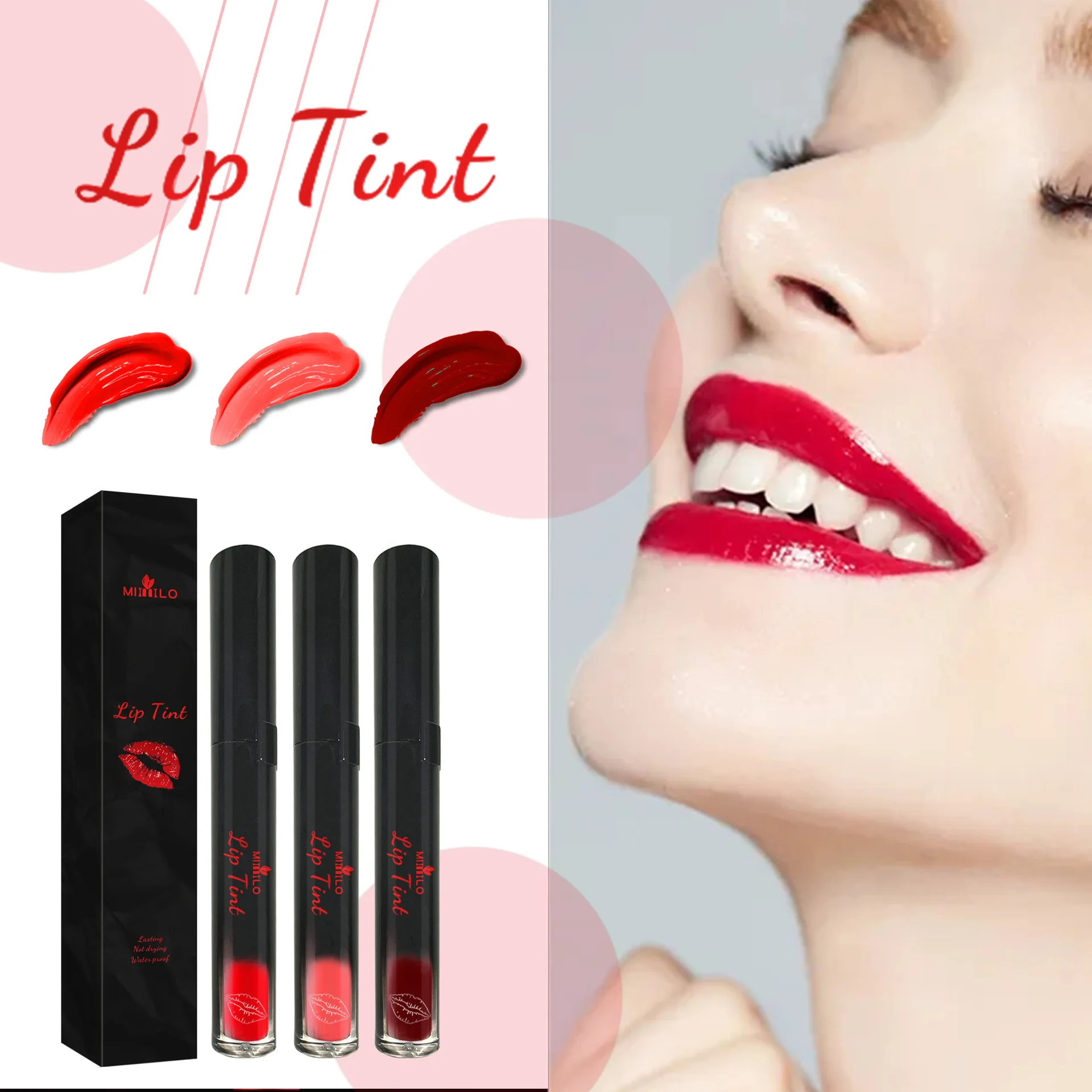 

Make-up for Women Wholesale Non-Decolorizing No Stains on Cup Long Lasting and Does Not Fade Matte Lip Gloss 3 Colors Lips Stain