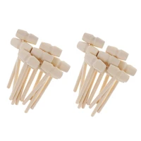10pcs mini wooden hammer wood diy crafts pounder replacement wood mallets baby 3d baking tools for kids party favros