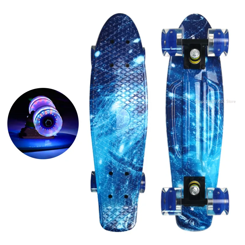 

Led Light Up Skateboard Profesional Aluminum Skateboard for Teens Removable Color Display Wheels Longboard Acrylic Fashion