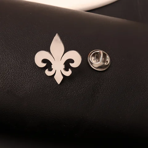 Брошь Fleur De Lis из нержавеющей стали, цветок лилии, Святой Николас, лотос, католическая королевская одежда, значок для аксессуаров, булавки для G