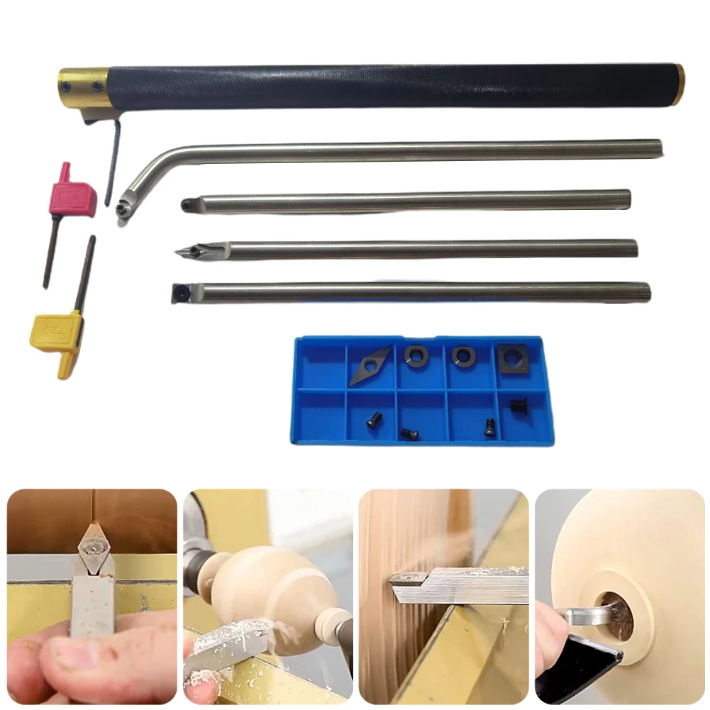 

Carbide Tipped Turning Tools SetMultifunctional Turning Tools Carbide Inserts Holder Wrench Set Boring Bar Metal Lathe Turn Tool