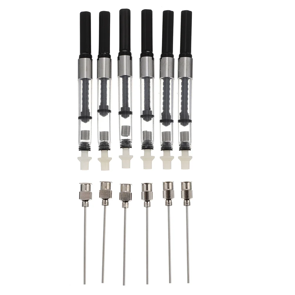 

6Pcs Fountain Pen Ink Syringe Filler Needle Tip Student Pen Refill Ink Tools