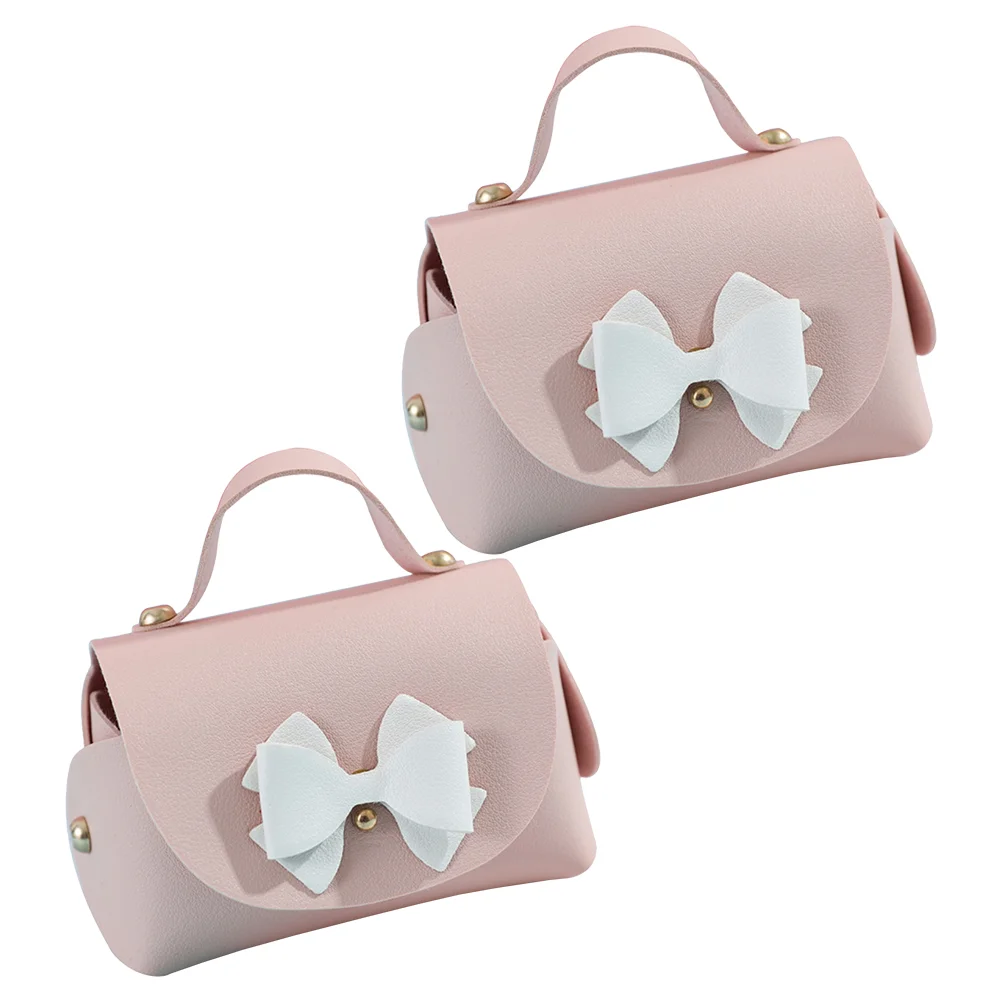 

2Pcs Exquisite Elegant Wedding Gift Pouches Bowknot Handbag Leather Candy Bags Wedding Favor Bags