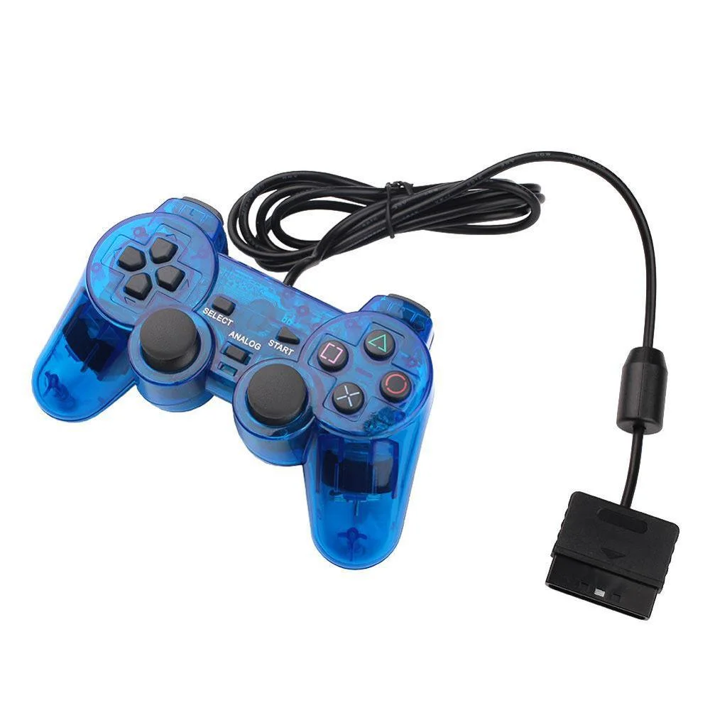 

100PCS Wired Gamepad for S-ony PS2 Controller for Mand PS2/PS2 Joystick for playstation 2 Vibration Shock Joypad Wired USB PC
