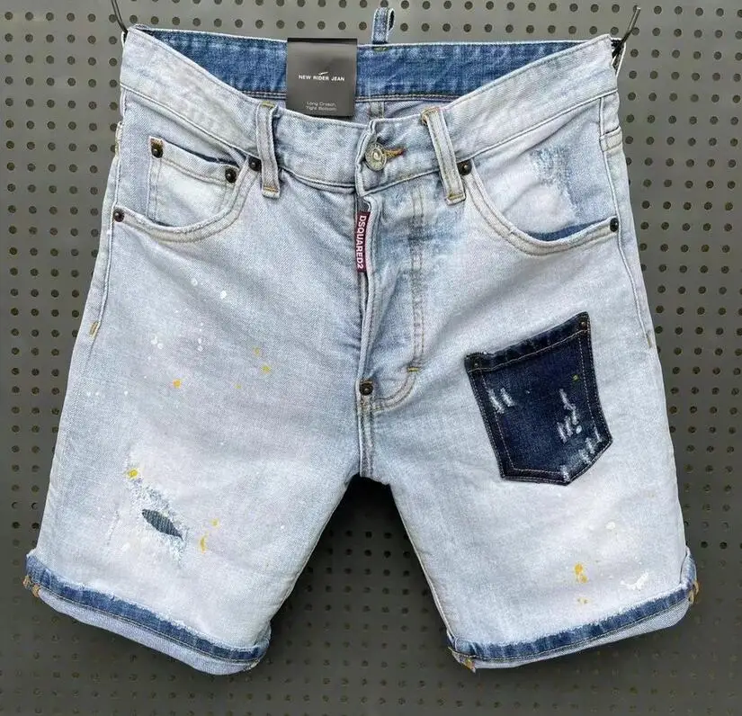 

New DSQUARED2 Summer Men's Short Jeans Fashion Casual Slim High Quality Denim Shorts Clothing D030
