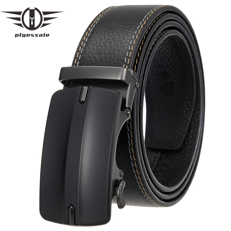 Plyesxale New 2022 Head Layer Leather Belt Designer Luxury Men's Belt Business Automatic Buckle Cowskin Formal Waist Belts G1511