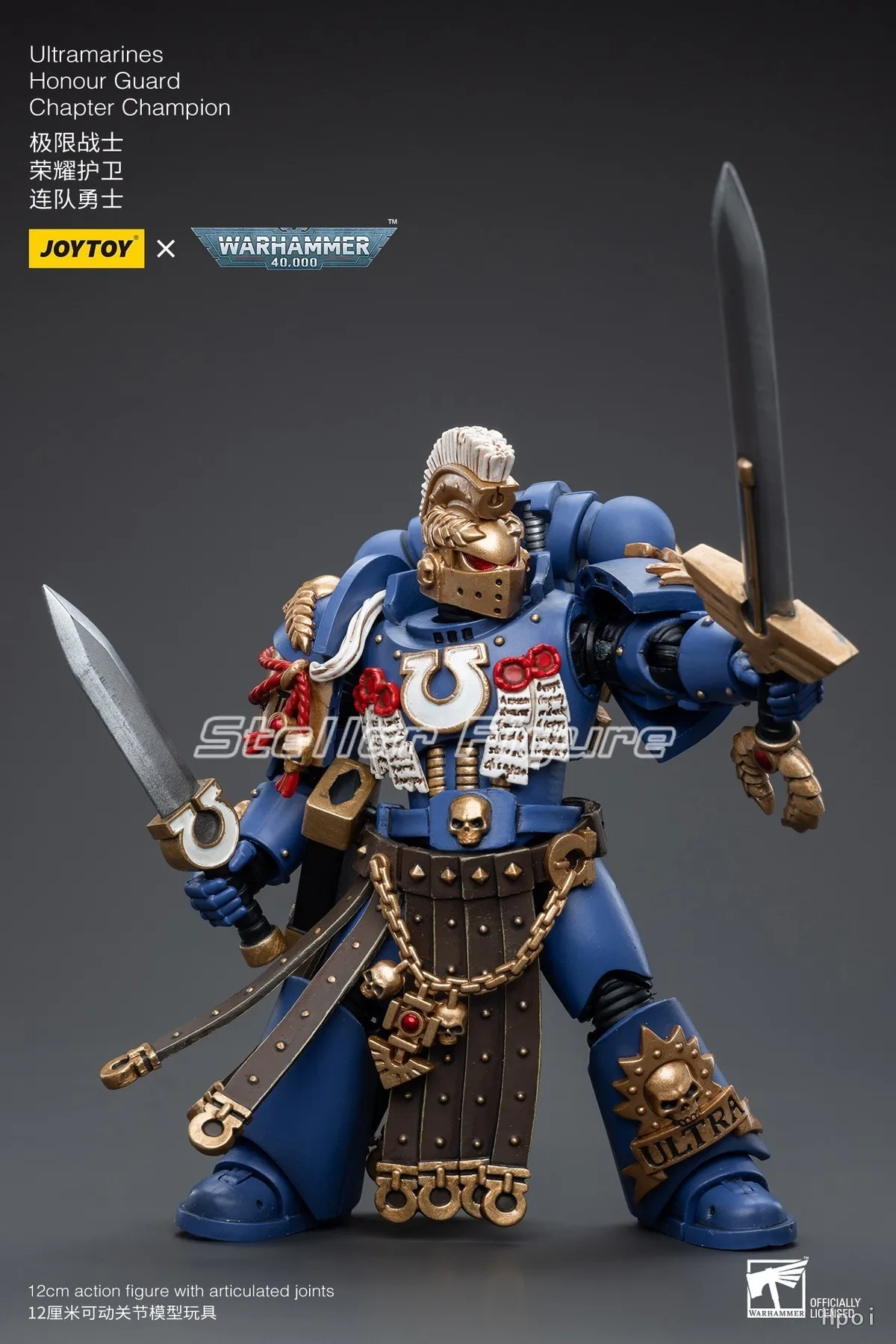 Фото 【SF】JOYTOY Warhammer 40K 1/18 Фигурка Ультрамаринов, Чемпион Отряда Чести, Модель, Игрушки, Подарки, Коллекция №4