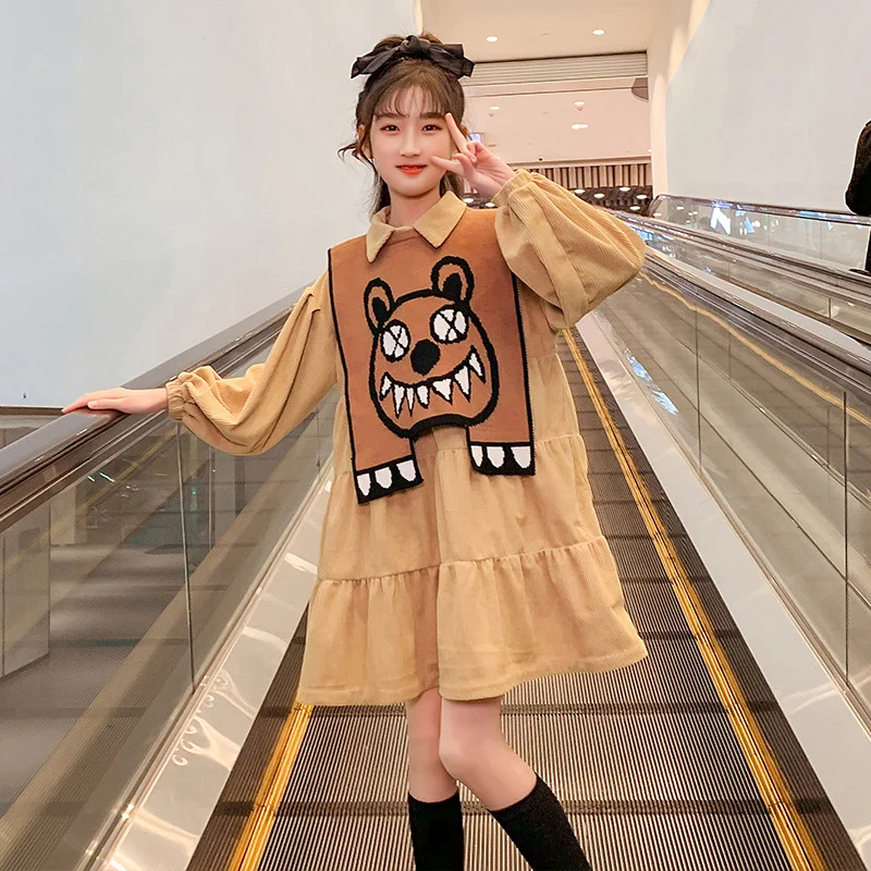 

Girls' Spring Clothes Dress New Medium and Large Children Spring and Autumn Skirt Girls Spring Children's Shawl Princess Dress