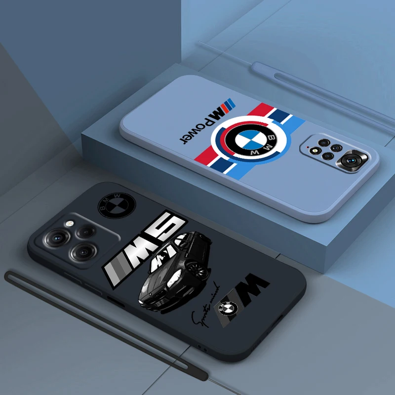 

Luxury Bmw Sports For Xiaomi Redmi Note 12 11 11T 10 10S 9 9S 9T 8 8T 7 Pro Plus Speed Liquid Rope Soft Phone Case Coque Capa