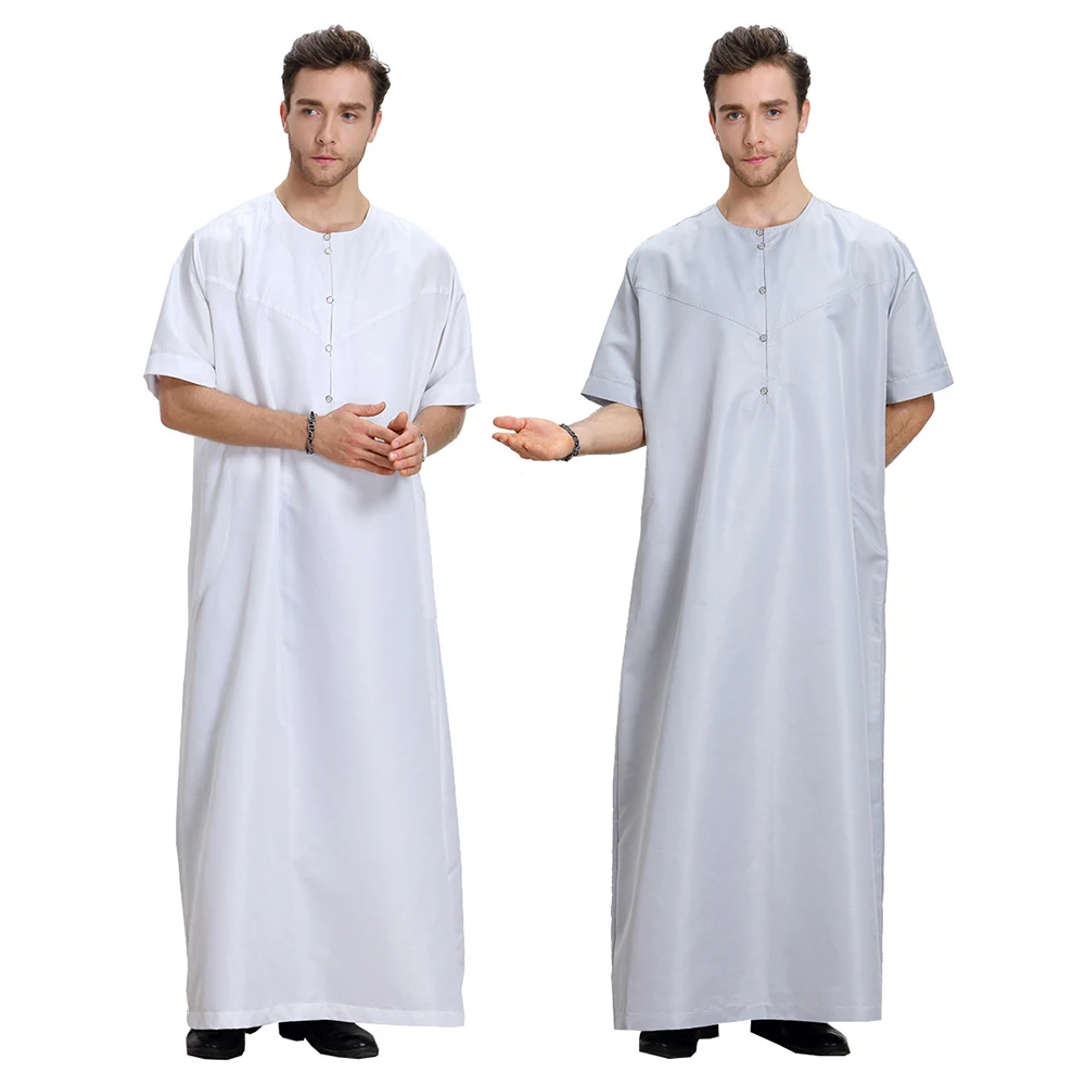 2023 Summer Abayas Eid Musulman De Mode Homme Man Abaya Muslim Dress Robe Saudi Arabia Kleding Mannen Kaftan Oman Islam Clothing