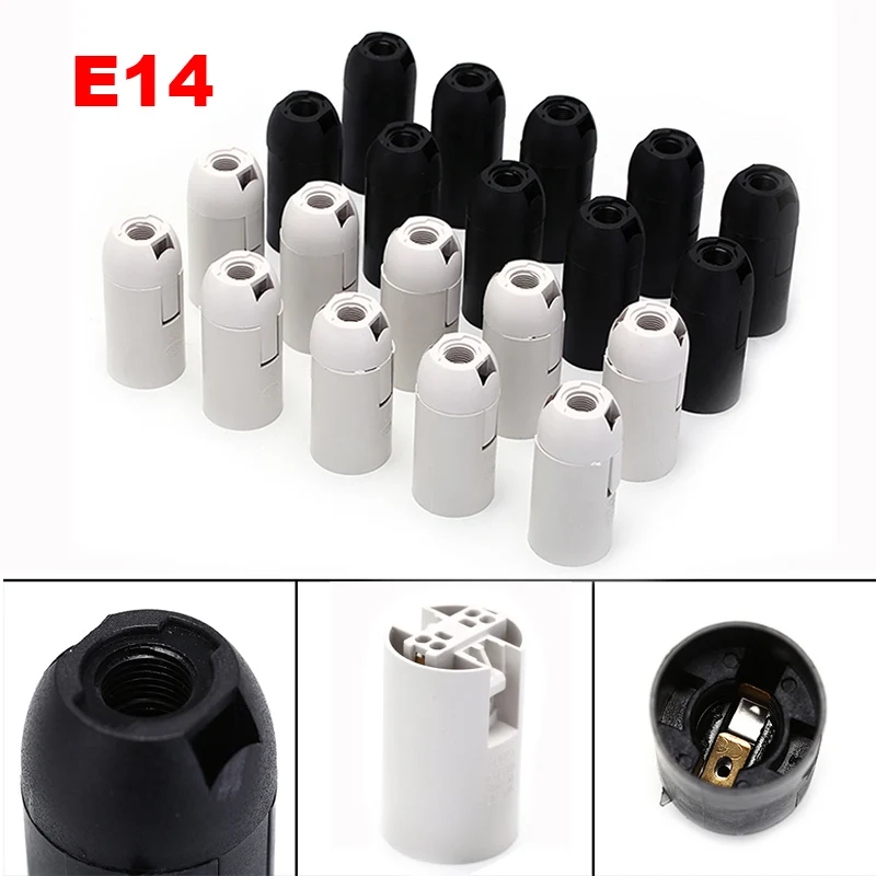 

10pcs Practical E14 Light Bulb Lamp Holder Socket Lampshade Ring 2A 250V 2 Color Small Screw Cap Lighting Accessories
