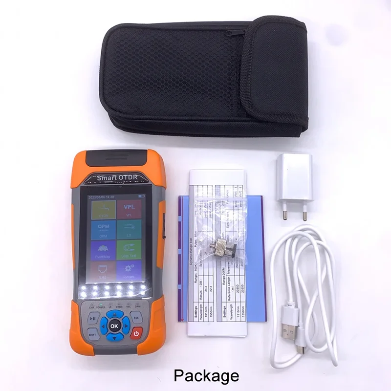 Mini OTDR 1310/1550/1610/1625/1650nm 24/22db OTDR Active Fiber Reflectometer Live Test VFL OLS OPM IOLA Event Map Ethernet