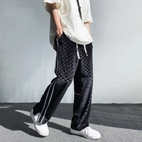 the new 2022 loose board ancient vintage fashion leisure trousers mens summer straight leg pants casual pants