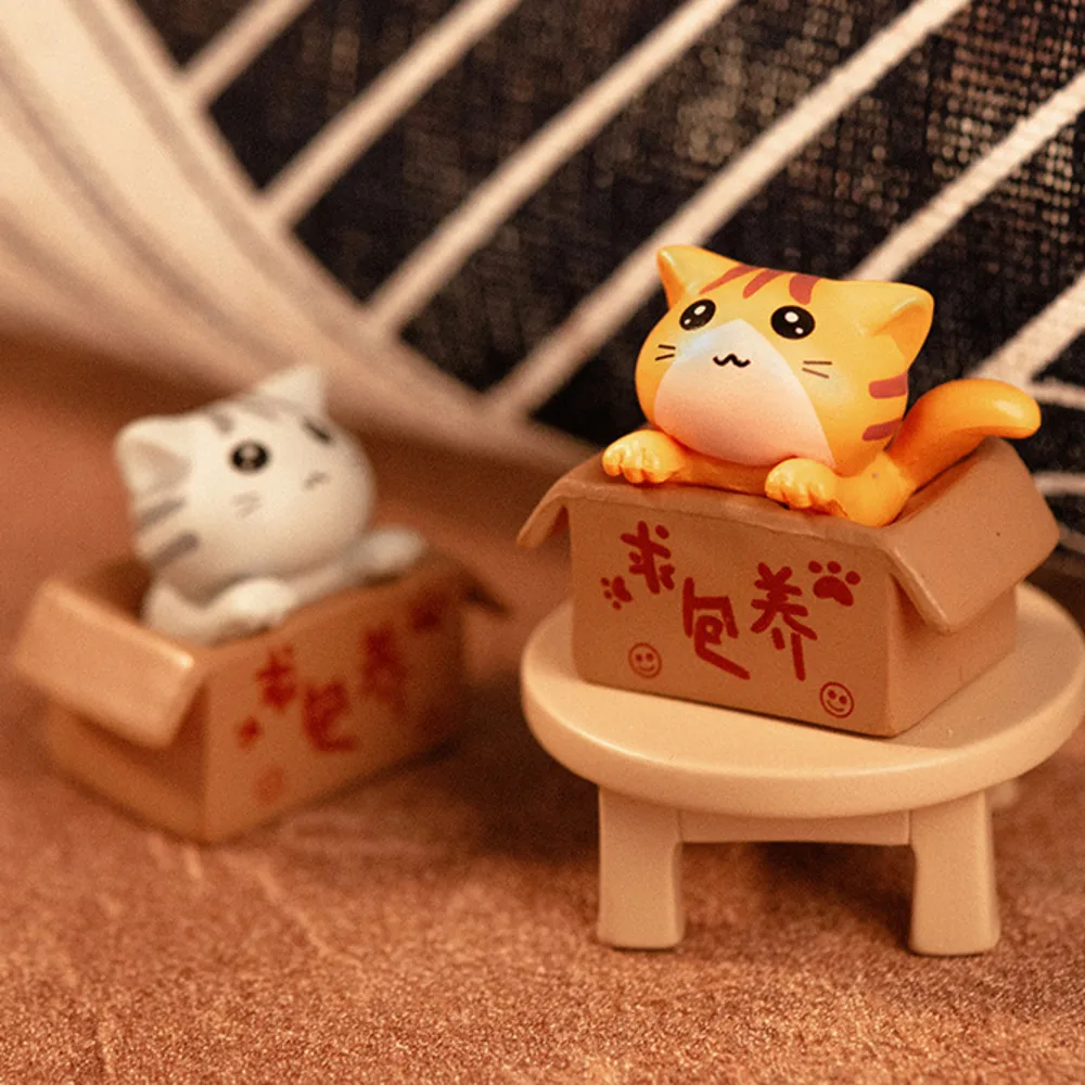 

Кошка в коробке, украшение для гостиной, детский подарок, украшение для автомобиля, коллекционная сцена, украшение, подарок