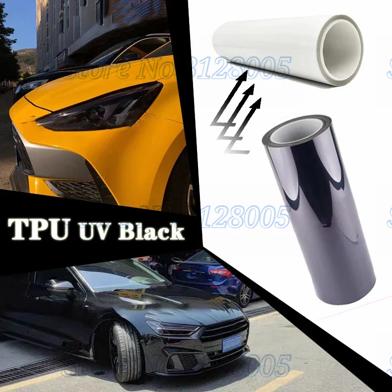 

Умная световая пленка, УФ-изменение цвета, фиолетовая, черная, ТПУ, PPF, фотохромная пленка для фар автомобиля