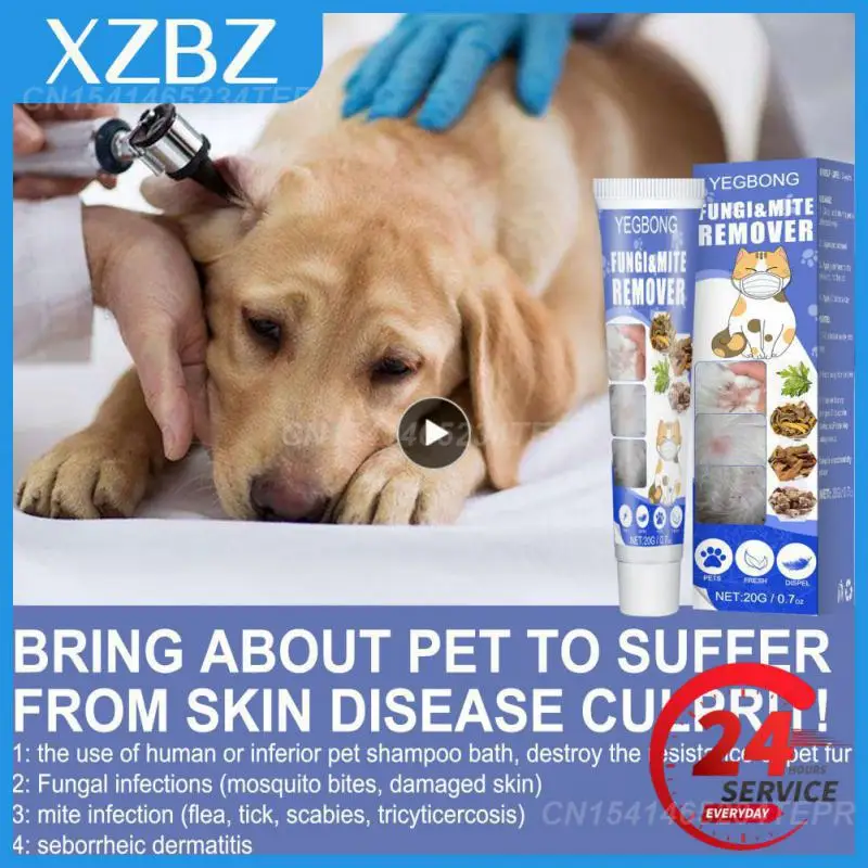 

20ml Pet Mite Removing Cream Dog Cat Skin Disease Treat Cream Flea Lice Ointment Anti-itch Dermatitis Sterilizing Clean Repair