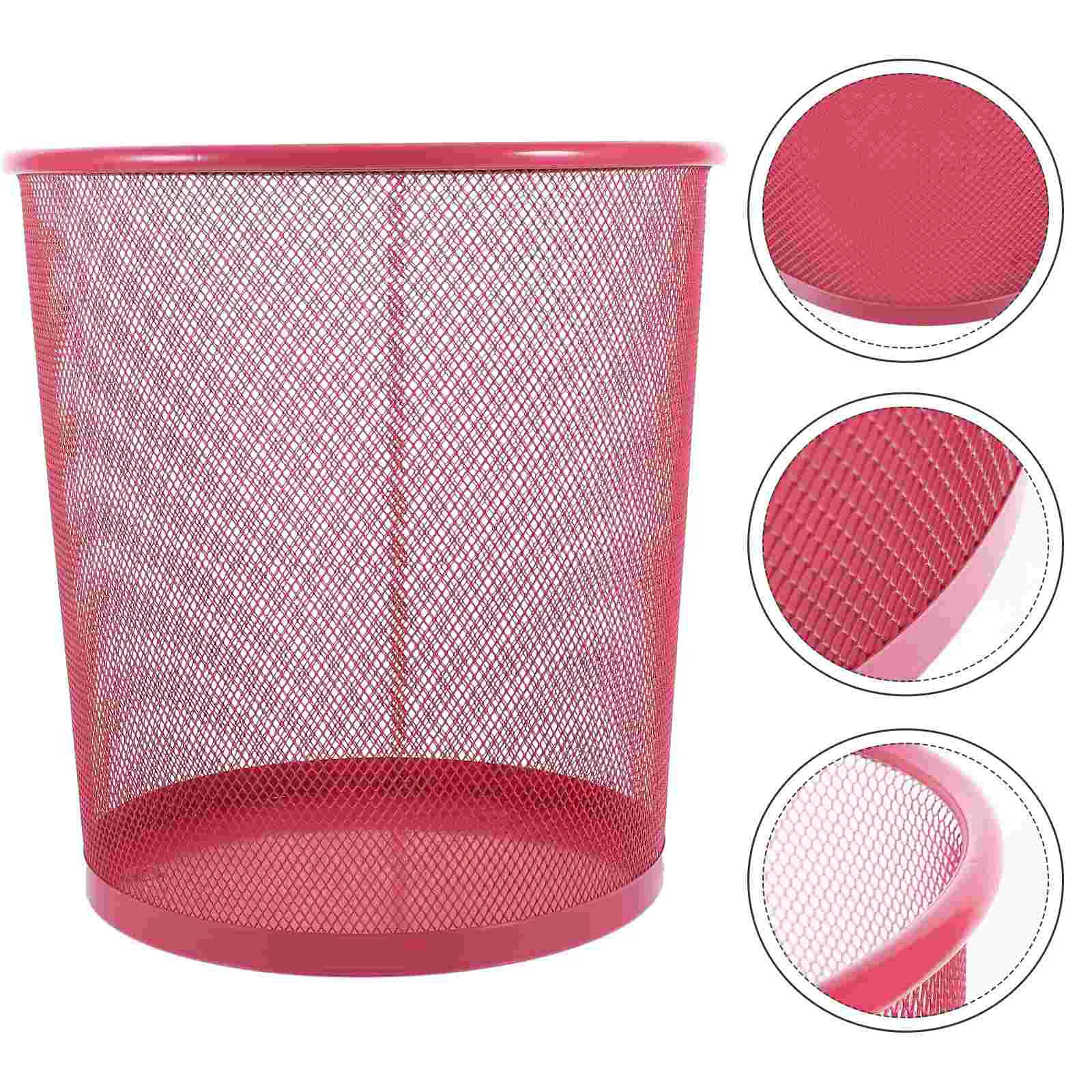 

Garbage Can Small Waste Bin Bedroom Storage Bins Metal Trash Bathroom Baskets Office Wastebasket Mesh Little Home