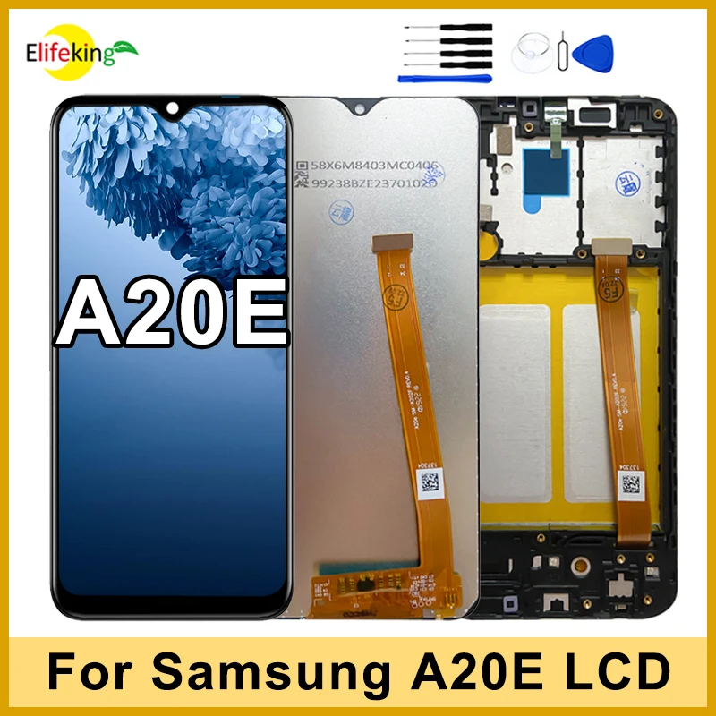 

5.8''Original For Samsung Galaxy A20E A202 LCD Display Touch Screen A202DS A202F Digitizer Assembly Pantalla Replace With Frame