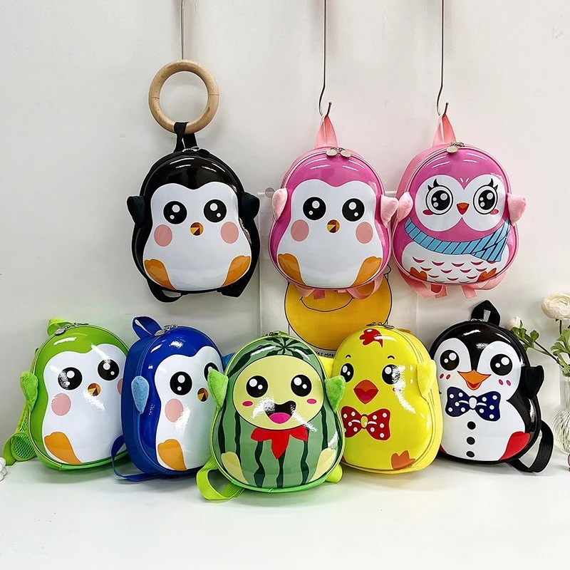 Cartoon Animal Hardshell Penguin Backpack for Kids-Perfect for Outdoor Adventures!Durable,Lightweight,and Eggshell Mini Rucksack