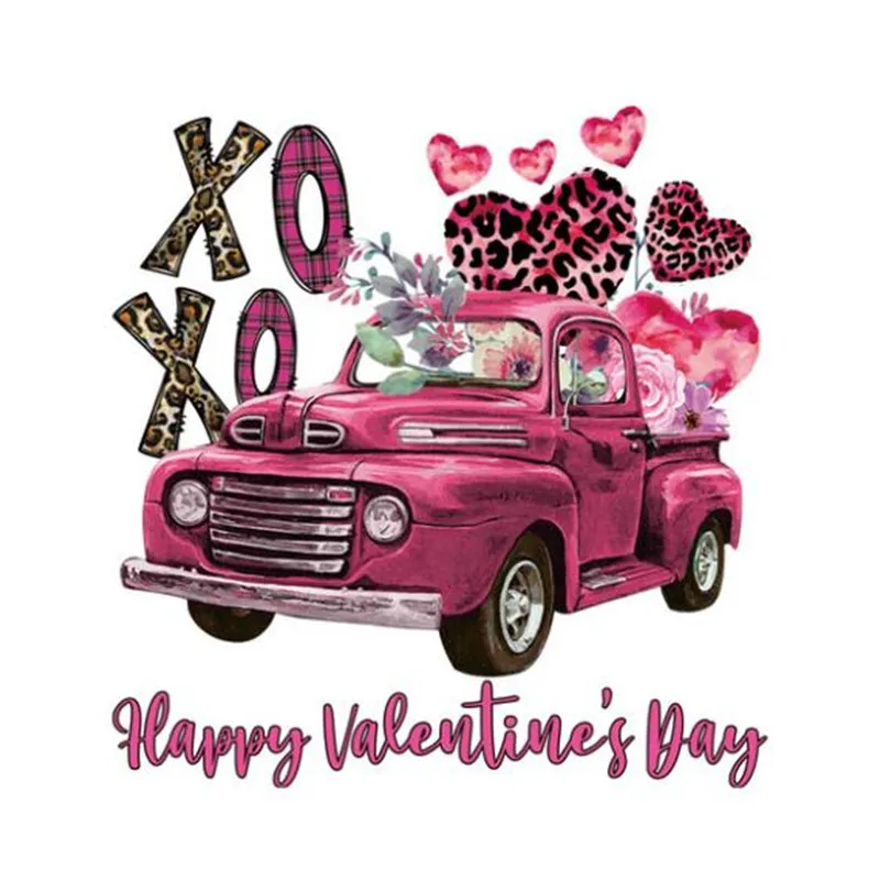 

Fashion Pattern XOXO Love Car Heart Heat Tranfer Patches For Clothing Accessories DIY Stickers for Clothes Patch Free Shipping