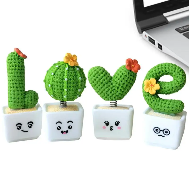 

Mini Resin Cactus 4pcs Cactus Flower Pot Plant Cactus Car Decoration Resin Cactus Bonsai Car Interior Dashboard Accessories
