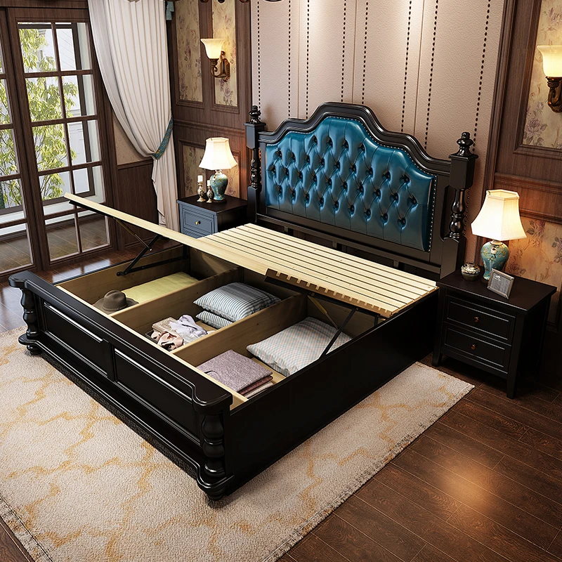 Двуспальная кровать размера King Size современная элегантная роскошная принцессы