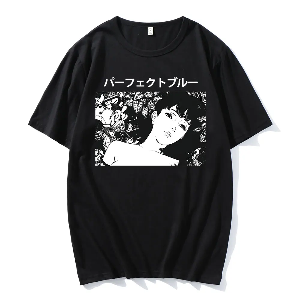 

Новинка, популярная стильная парная футболка, идеальная синяя футболка с рисунком из аниме Junji Ito, классические удобные модные смешные футбо...