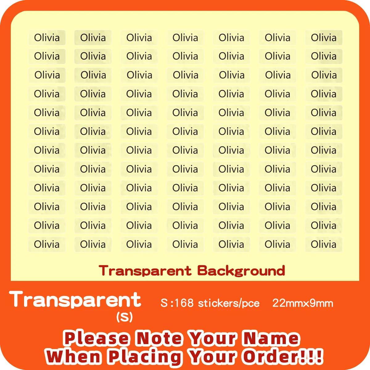 Именные прозрачные водонепроницаемые наклейки для детей