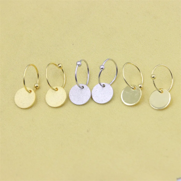 

ZFSILVER S925 Silver Disc Matting Smooth Surface Earrings Ear Hoop For Women Female Charm Jewelry Korean Statement Gifts Party