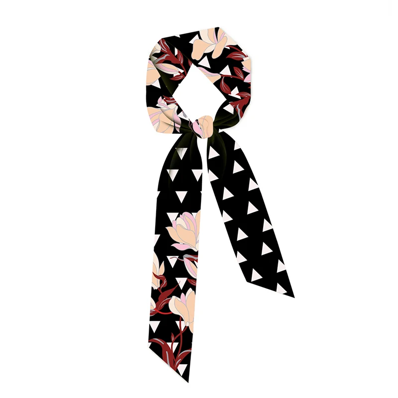 

Luna&Dolphin Women Spring Wide Skinny Long Scarf Vintage Romatic Rose Chiffon Silky Headbands Bandana Hair Ribbon Bag Tie