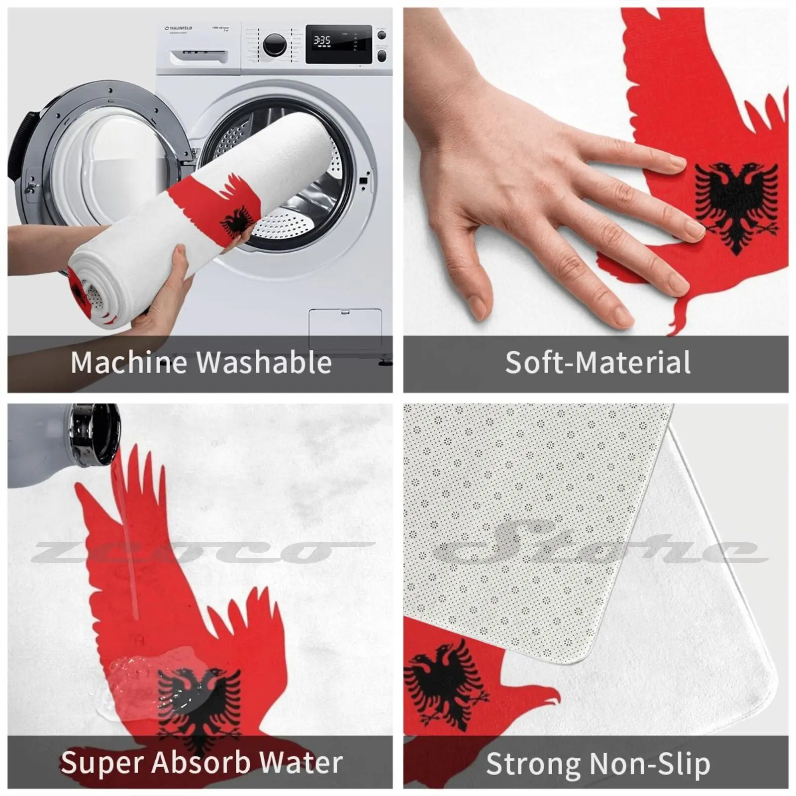 Мягкий Нескользящий Коврик с флагом Королевский Орел из Албании коврик подушка