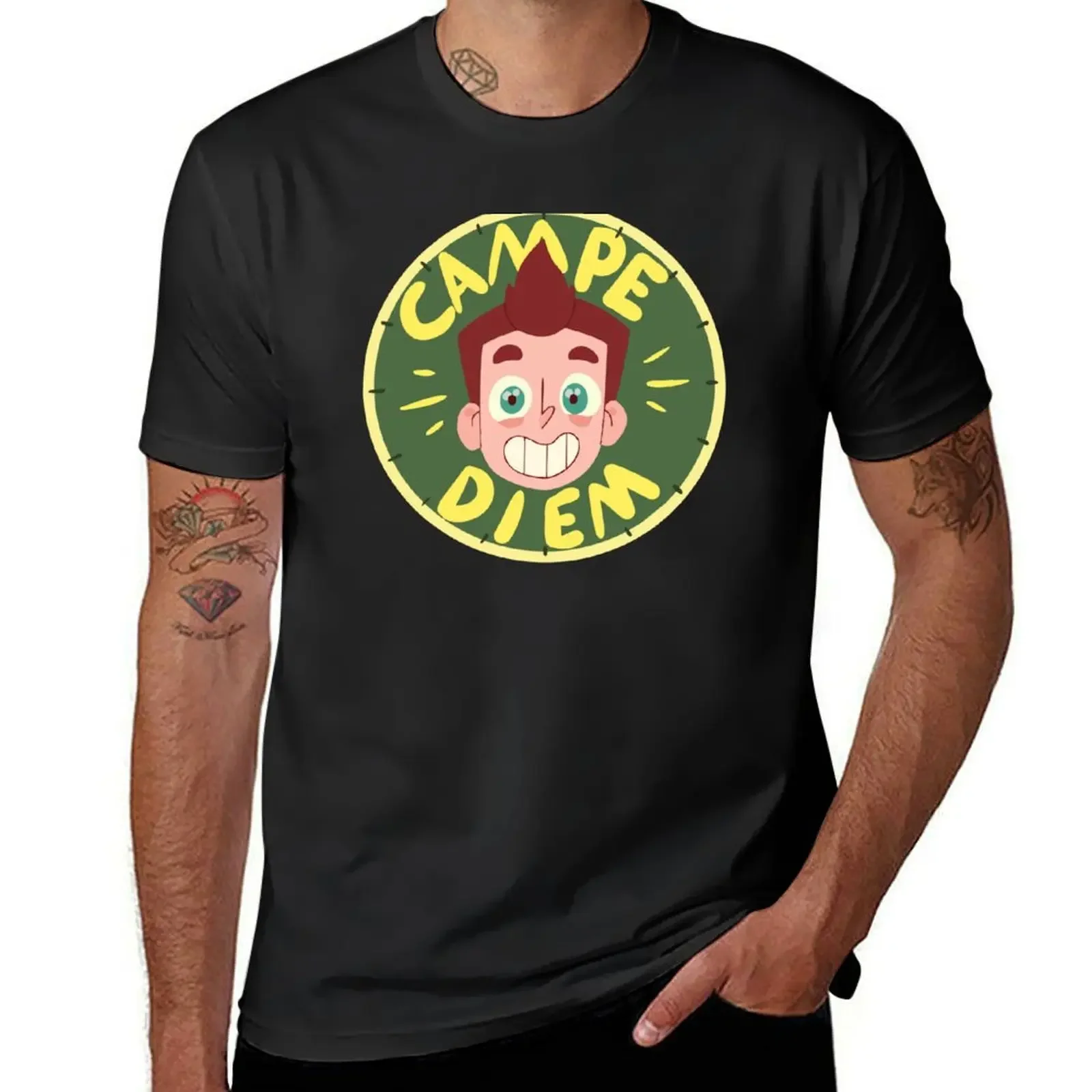 Фото Campe Diem футболка, графическая уличная одежда для мальчика, летняя одежда, мужские футболки высокого качества №1