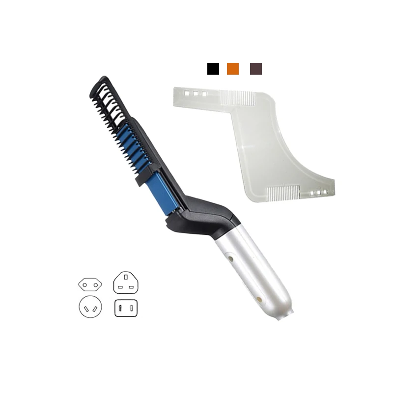 

Многофункциональная электрическая расческа для волос и триммер для бороды, инструмент для укладки, выпрямитель для бороды, расческа для вы...