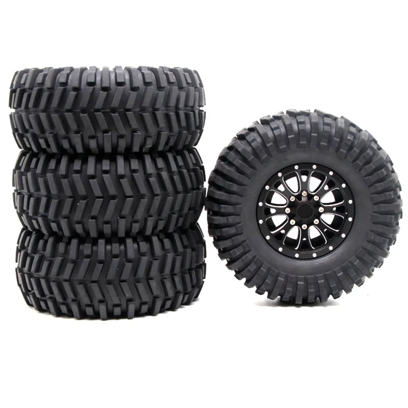 4PCS 125Mm Metal 2.2 Beadlock Wheel Rim Tire Set For 1/10 RC Crawler Car Axial SCX10 Wraith Capra Traxxas TRX4 D90
