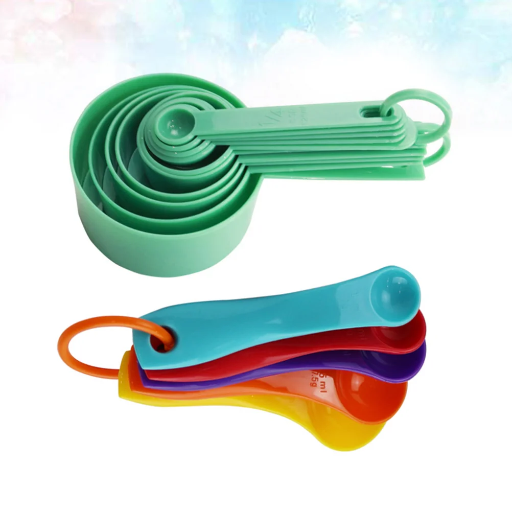 

15pcs Measuring Cup Spoons Set Measuring Spoons for Home Kitchen Cooking And Tool ( Green Colorful )