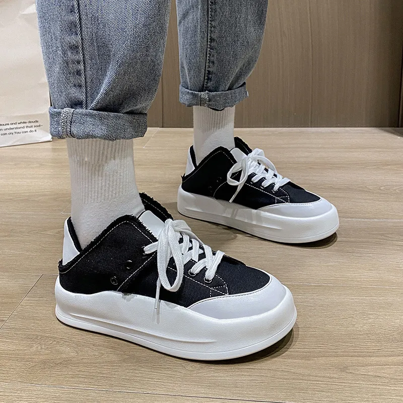 

Shoes Woman 2022 Modis Autumn All-Match Casual Female Sneakers Round Toe New Cross Cute Fall Small Summer Canvas Rubber Fabric B