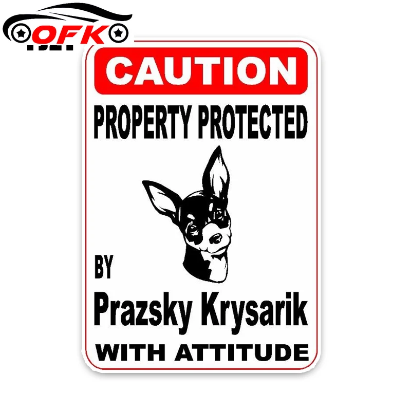 

Property Protected By Prazsky Krysarik Dog Car Decoration PVC Sticker Decal 14.2CM*10CM